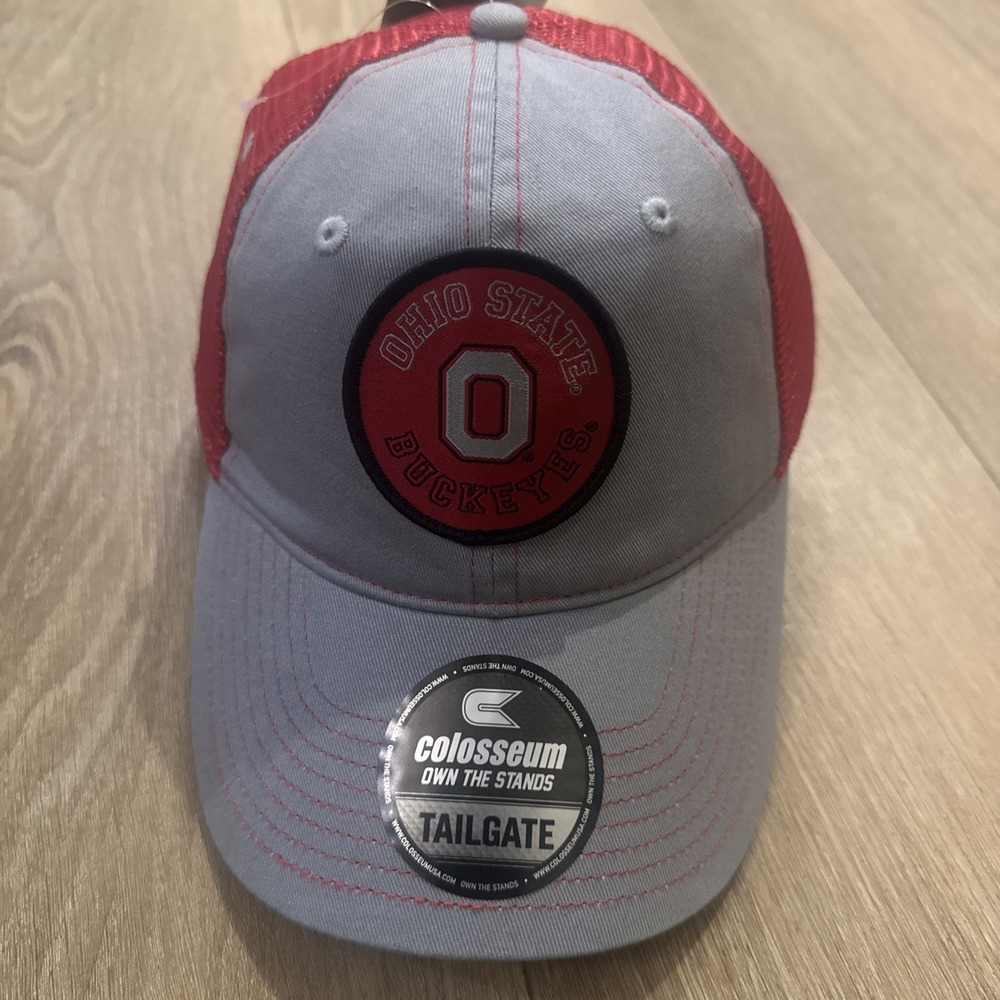 Colosseum Grey Ohio State Buckeyes Trucker Adjustable Hat SnapBack OSFM NWT - Picture 1 of 6